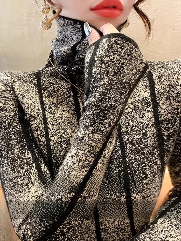 Водолазка в полоску 00 свитер из чистого кашемира женский высококачественный