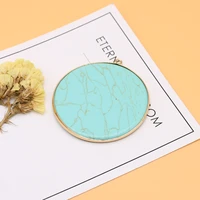100 brand new product natural semi precious stones blue turquoise ring round pendant gold rim earrings necklace accessories