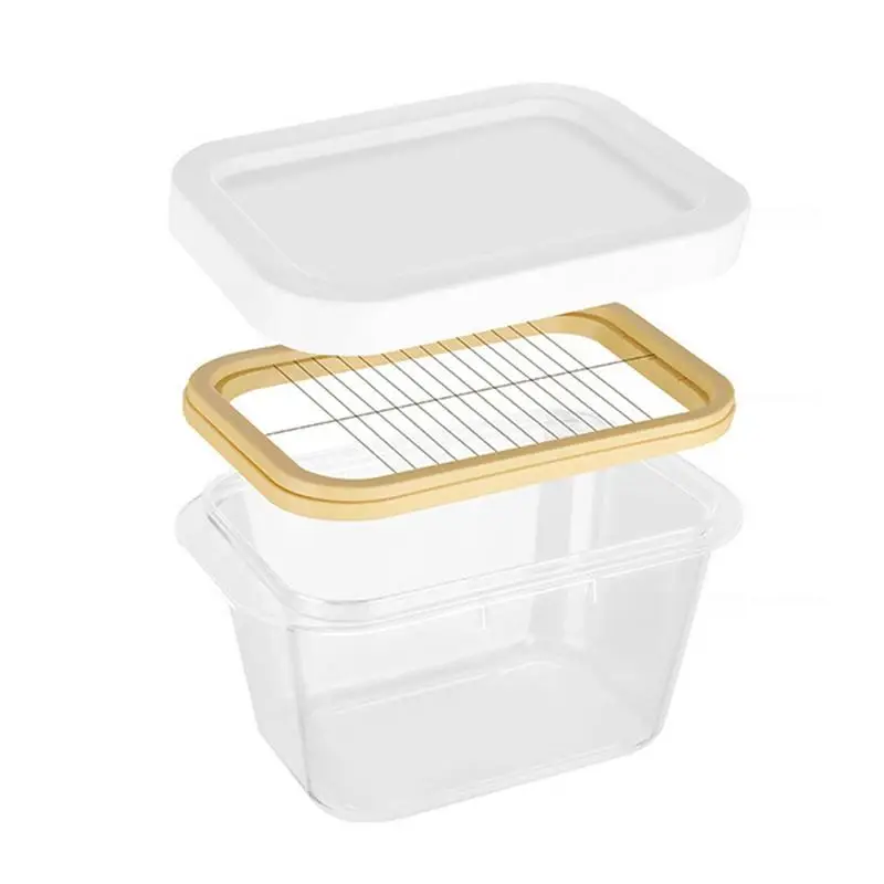 

Butter Cutting Box Dish Covered With Lid Fridge Storage Plastic Butter Keeper Sealed Rectangular Storage Box Baking Tools