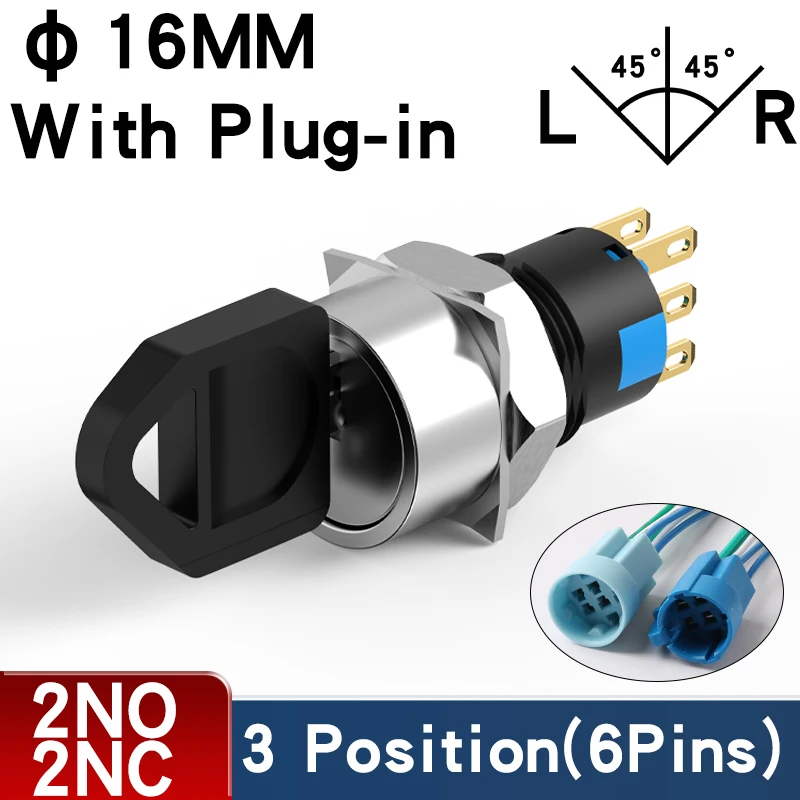 

Металлический поворотный ключ-переключатель из нержавеющей стали 2/3 положений 16/19/22 мм