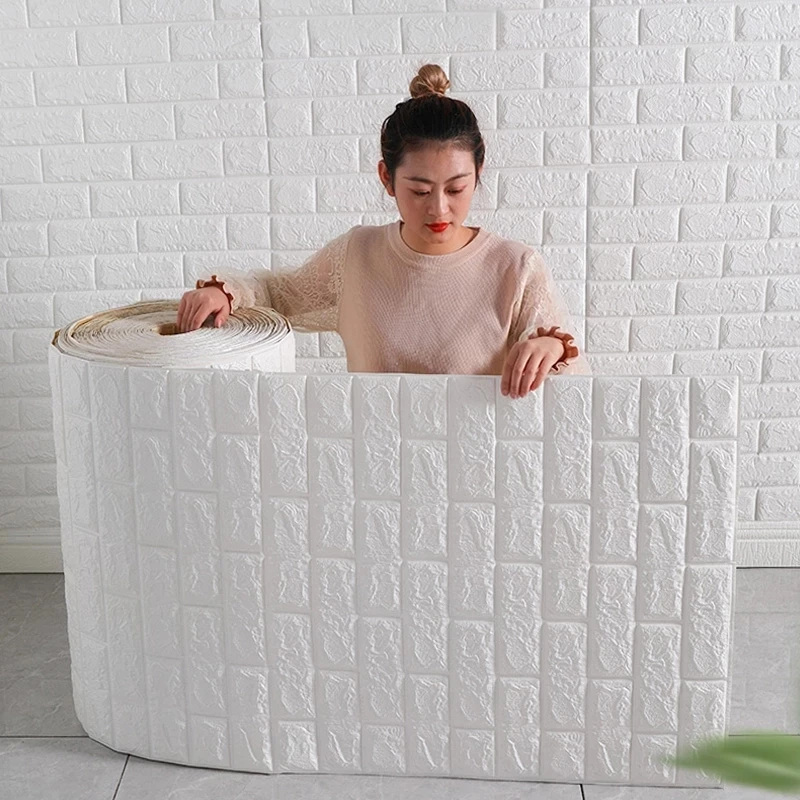 

3D-наклейки на стену из непрерывного кирпича, самоклеящиеся обои, водостойкая наклейка «сделай сам», домашний декор, наклейка из пеноматериала