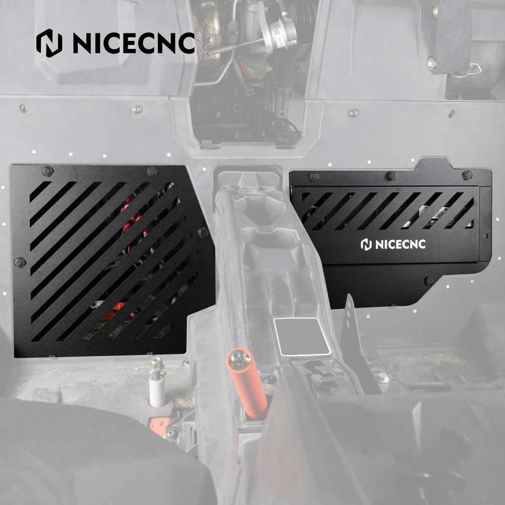 NICECNC Battery Cover Protector Guard Kits For Can-Am Maverick X3 4x4 Turbo DPS 2017 2018 Replacement Aluminum Black