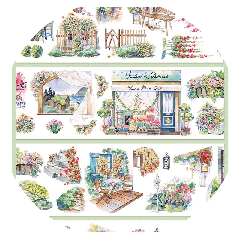 

Scenery Passed Taiwan Together. Tabletop Made Petpet Paper Washi Handmade Adhesive Tape Collage