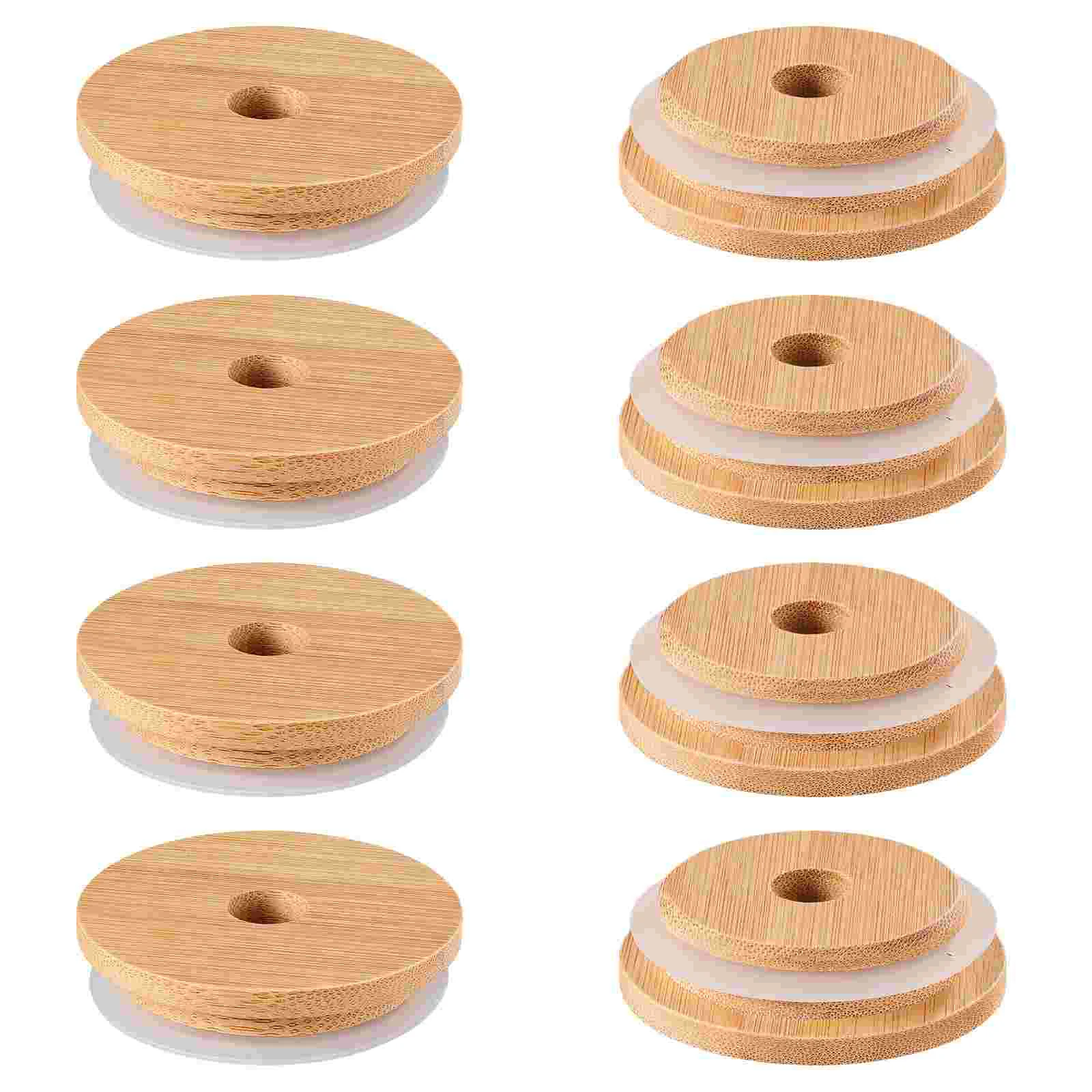 

Lid Bamboo Lids Jar Bottle Sealing Mason Cover Wooden Mouth Covers Hole Cup Wood Canister Can Beer 70Mm Straw Wide Canning Jars