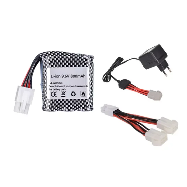 

800mAh li-ion Battery for S911 912 9115 9116 9120 RC Car Monster Truck Parts 9.6 v 16500 15C Battery Charger Set