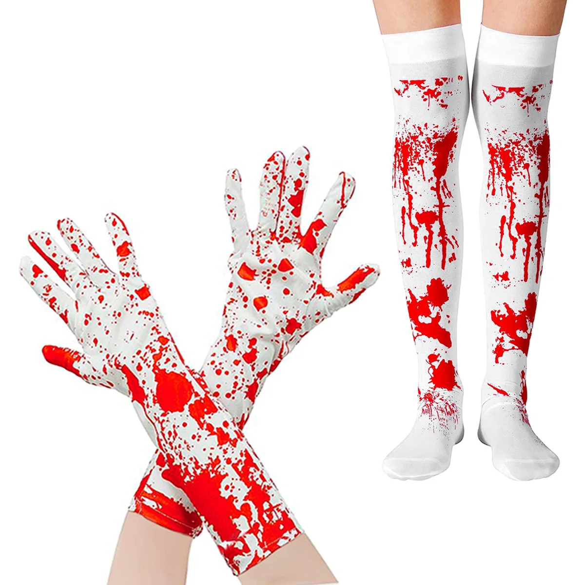 

Halloween Cosplay Gloves, Performance Atmosphere Decoration, Blood Socks, Party Cos, Blood Print Props