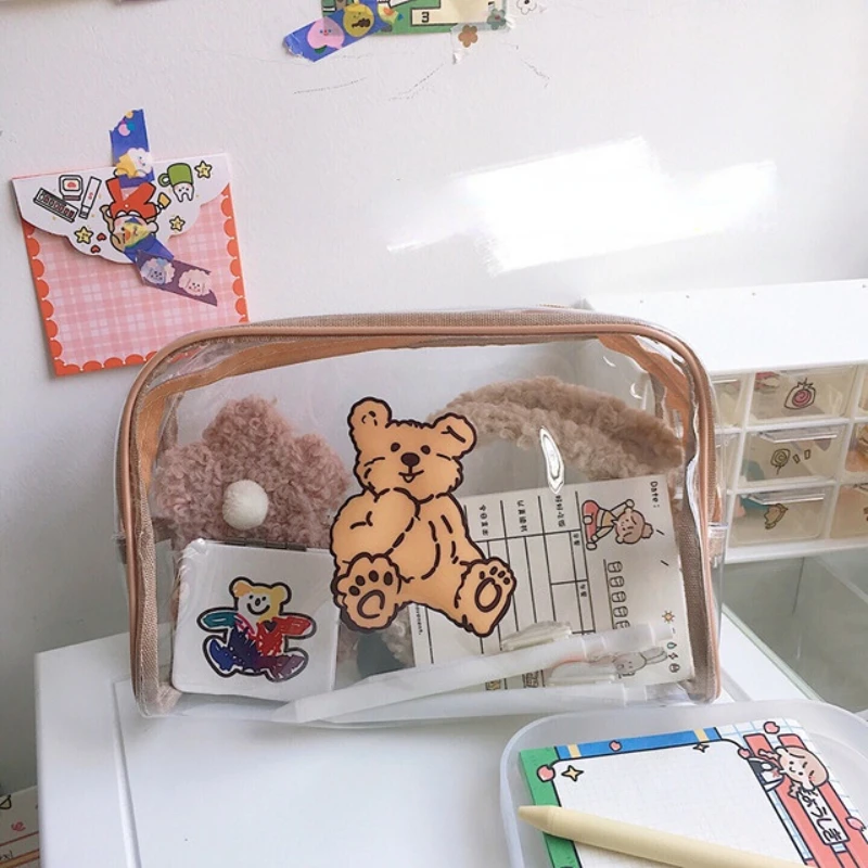 

Cartoon Girl Makeup Storage Bag Wash Japanese Transparent Waterproof Cosmetic Female Portable Large Capacity