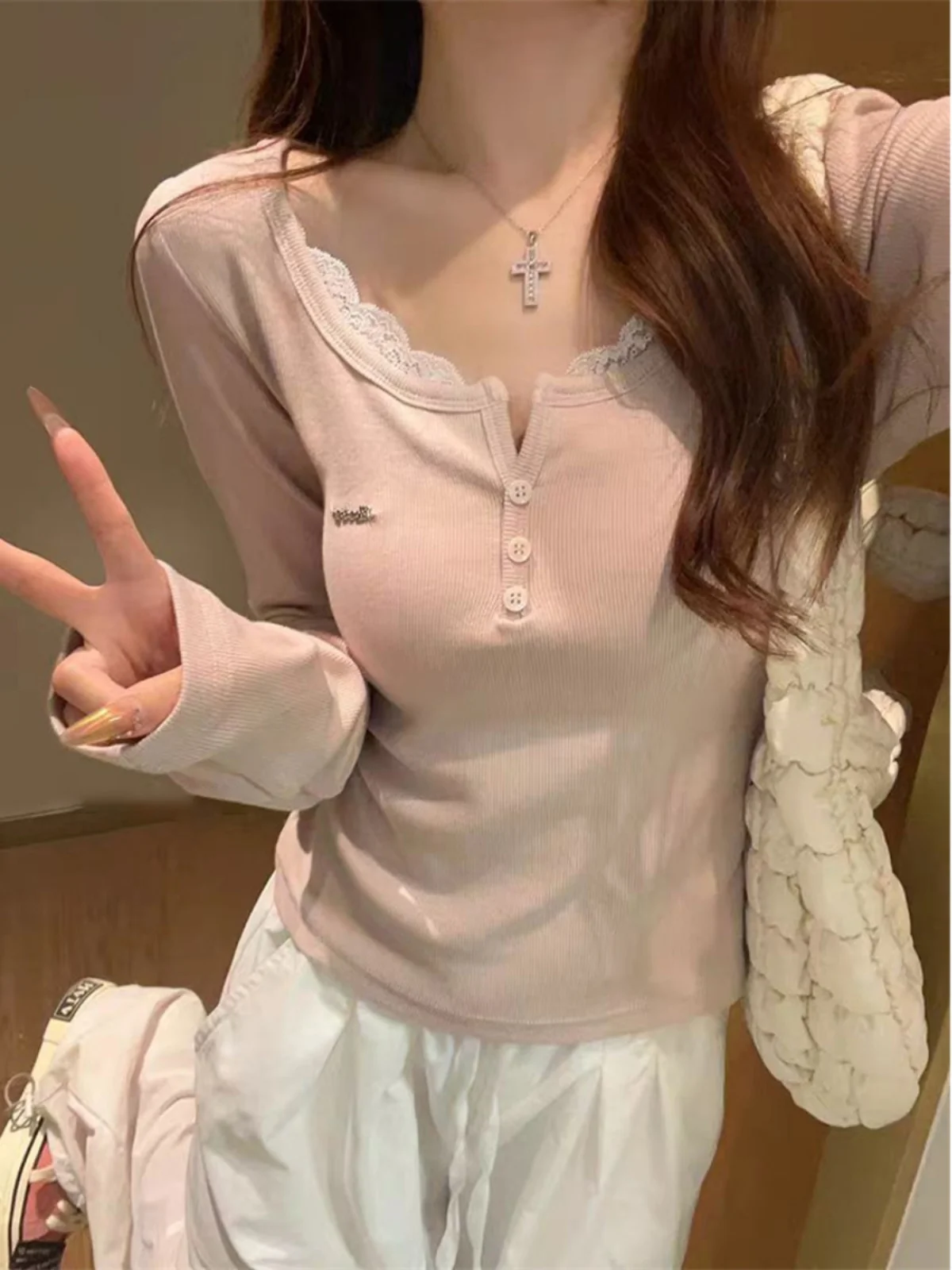 Гуанчжоу 3 Th Line горячая распродажа ~ кружевная лоскутная утолщенная рубашка с