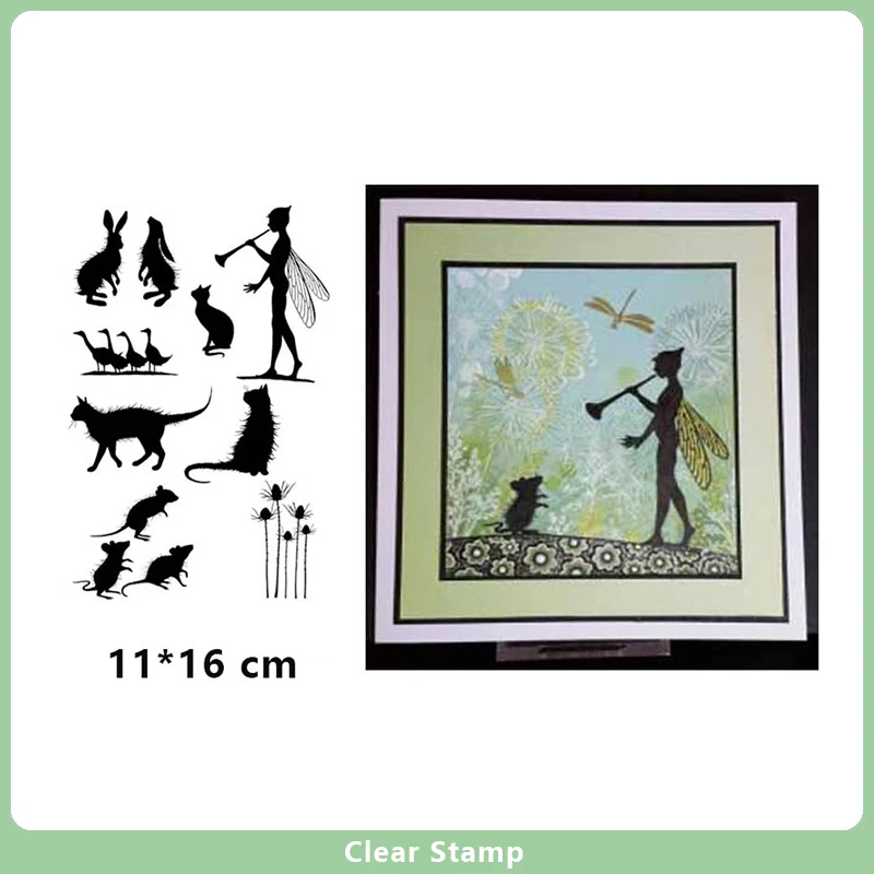 

New Arrival Animals Fairies Clear Stamps for DIY Scrapbooking Card Transparent Silicone Stamp Making Photo Album Crafts Decor