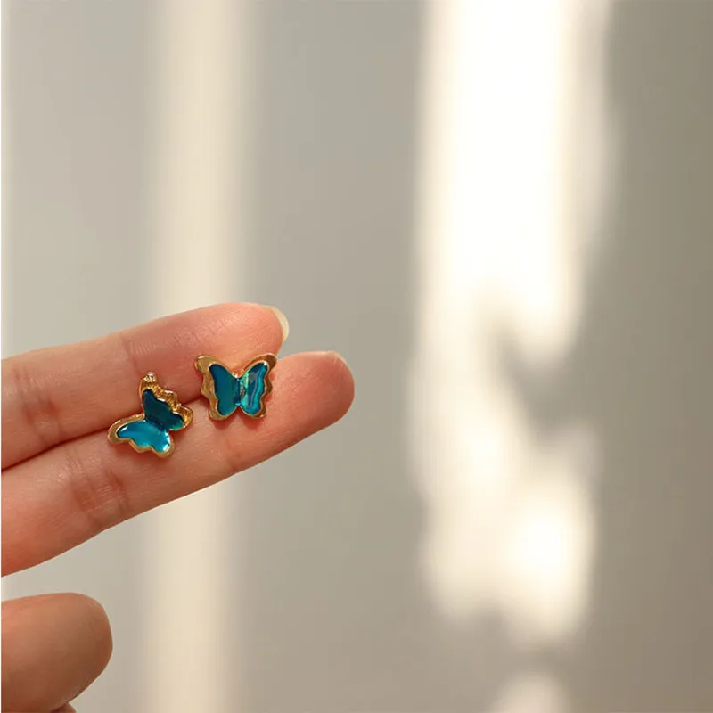 

925 silver needle early summer new charm butterfly earrings lovely temperament net red earrings Korea delicate and small earring