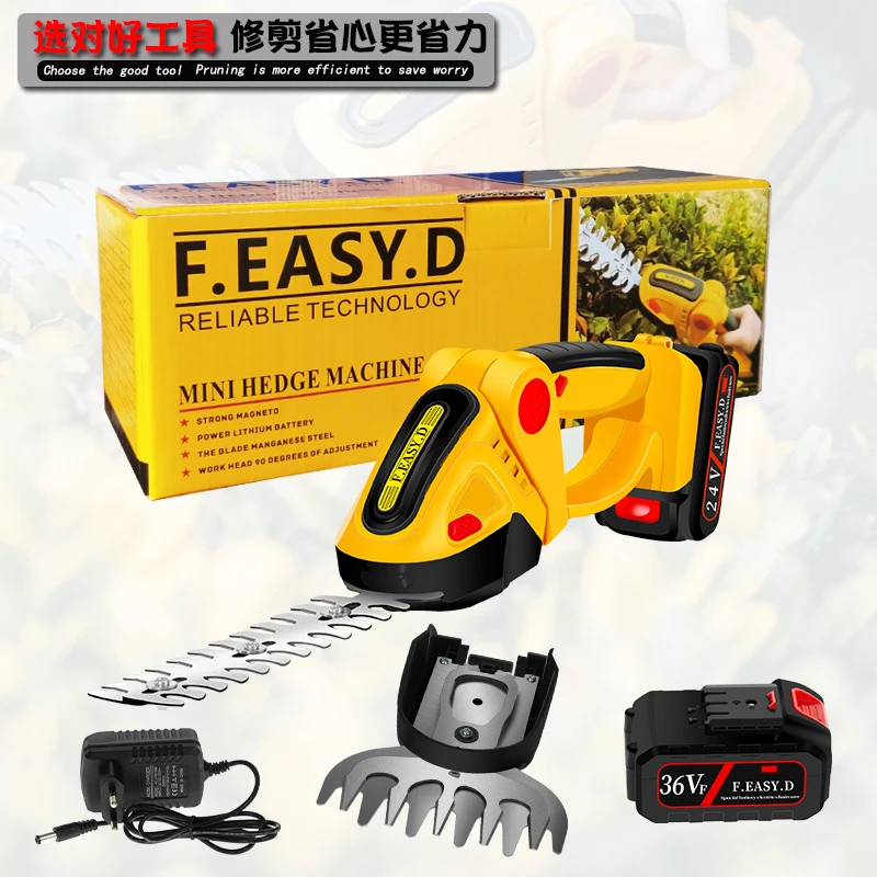 

2 in 1 24V Cordless Electric Hedge Trimmer 20000RPM Rechargeable Handheld Household Shrub Weeding Pruning Mower Garden Tools