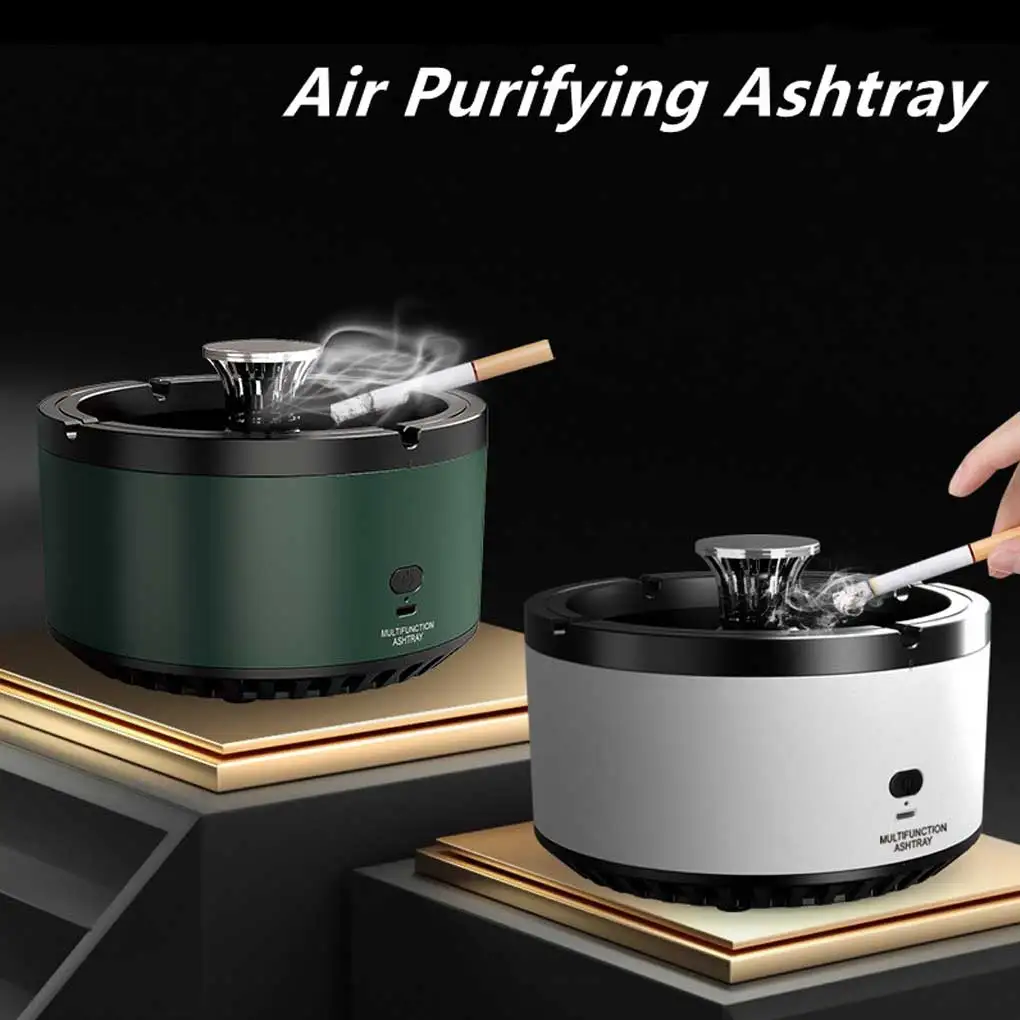 

Smart Ashtray Button Control Detachable Battery Powered USB Charging 500mAh Living Room Air Freshener Green Battery Power