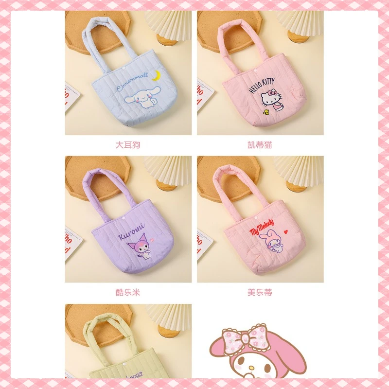 

New Animation Peripherals Sanrio Genuine Authorized Embroidered Handbag Large Capacity Shoulder Bag Crossbody Bag Versatile Bag