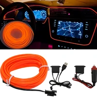 led car interior light neon strips auto led strip garland el wire rope car decoration lamp flexible tube car accessories