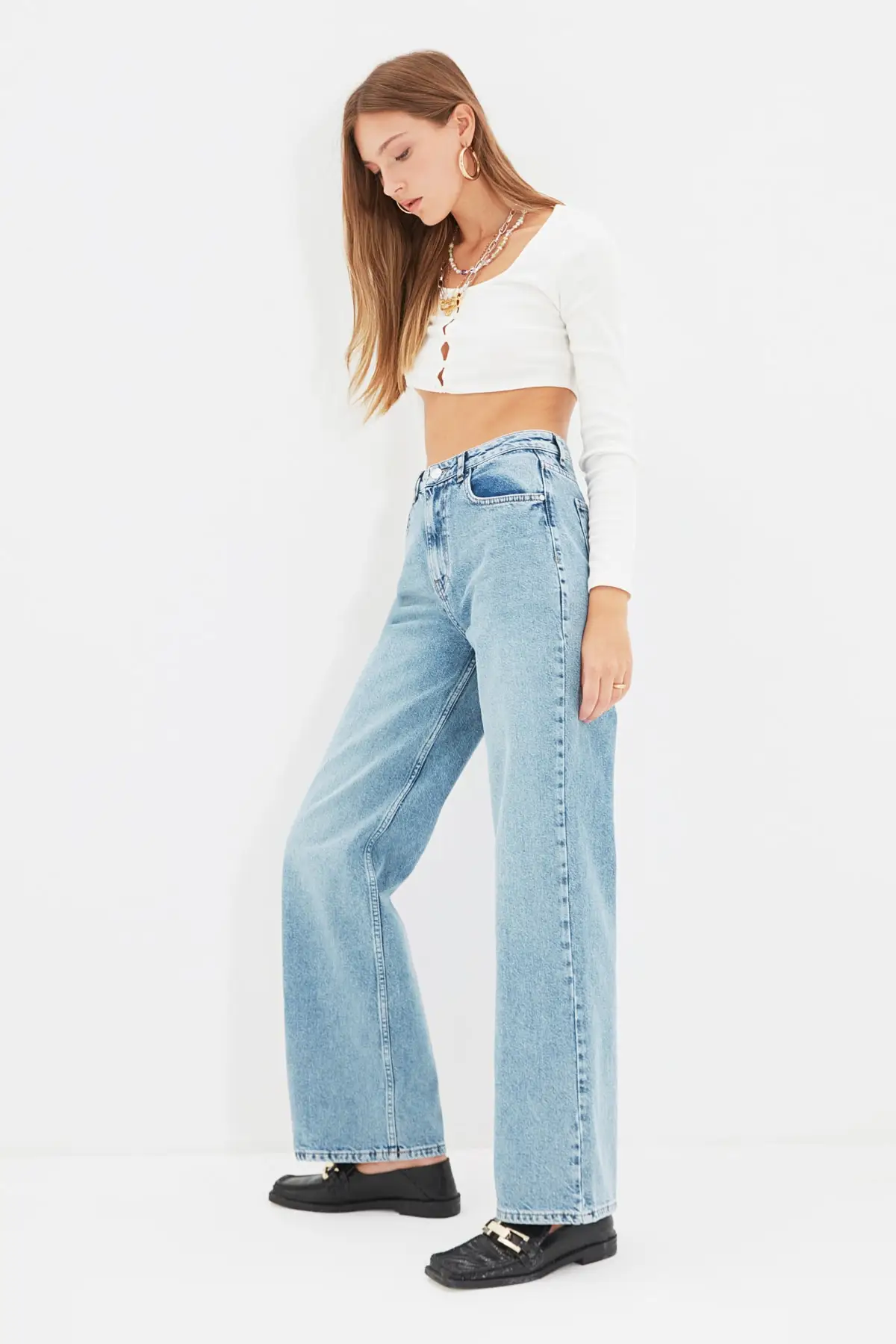 

Trendyol High Bel Wide Leg Jeans TWOAW22JE0471