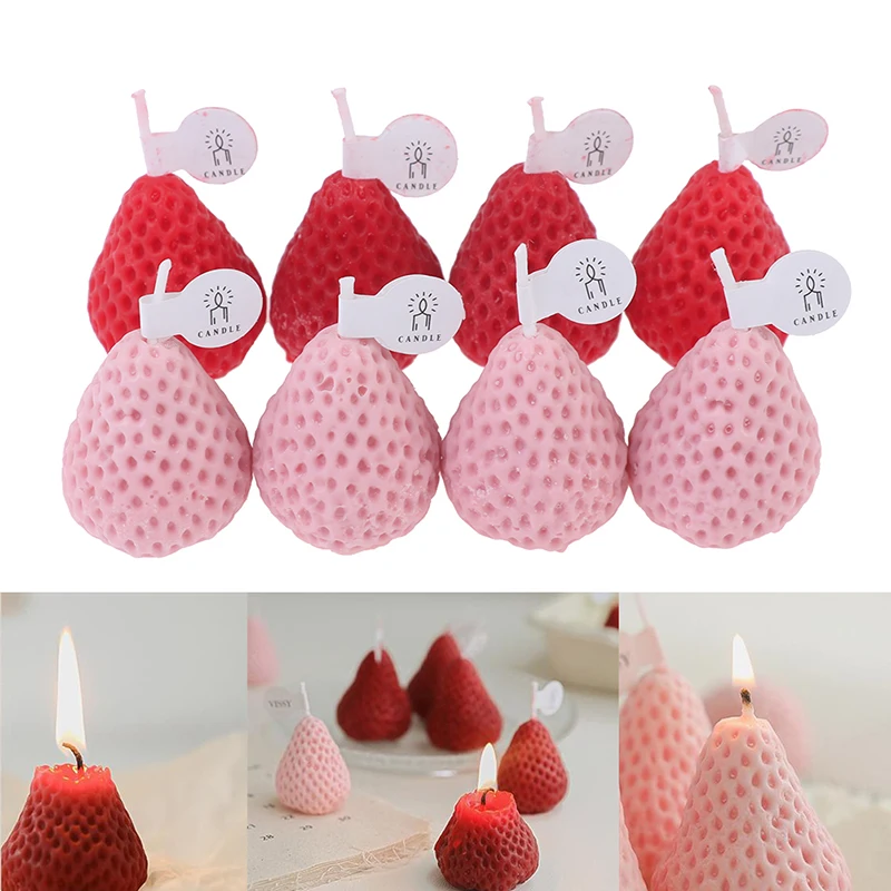 

4pcs/box Strawberry Candle Scented Candle Valentine Day Gift Party Home Decor