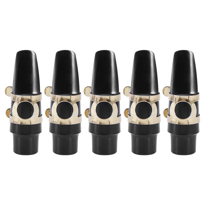 

5X Alto Sax Saxophone Mouthpiece Plastic With Cap Metal Buckle Reed Mouthpiece Patches Pads Cushions