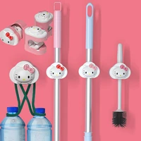 sanrioed anime hello kitty punch free mop rack strong non marking broom rack bathroom hanging pipe hooks household tools home