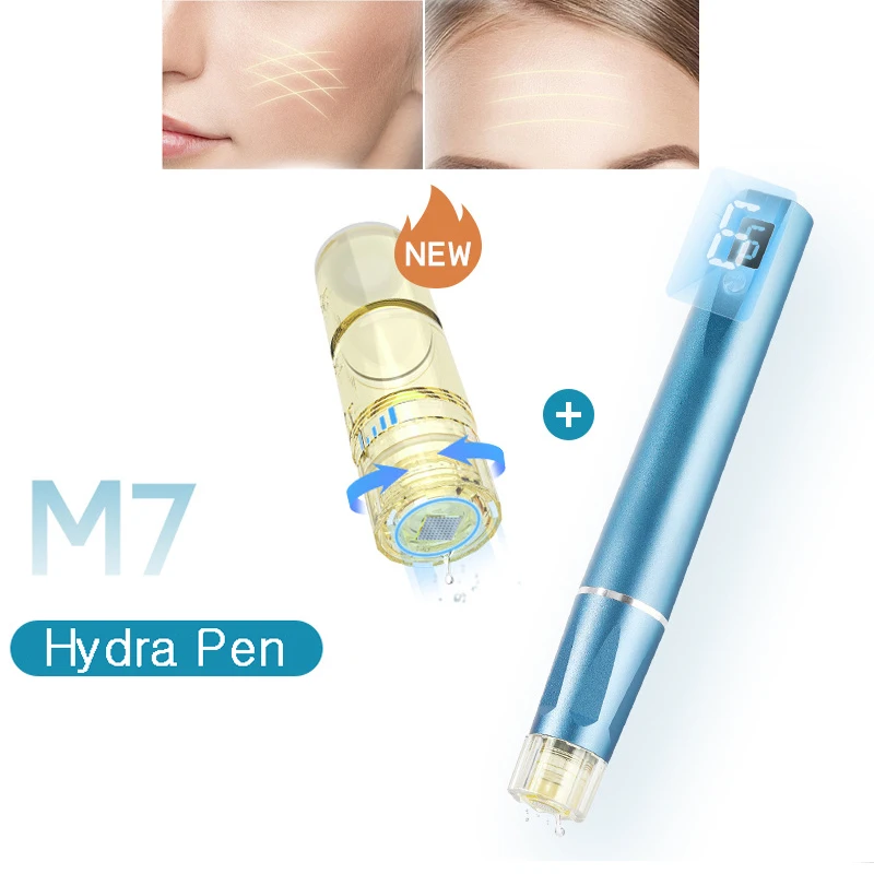 

M7 Facial Hydra Microneedling Pen Automatic Serum Applicator HydraPen for Face Body Skin Care Tool for Home Personal Use