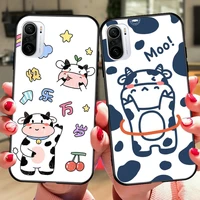 cute pop cartoon cow phone case for xiaomi mi 11 10 ultra lite pro redmi k40 pro phone case for poco f2 f3 m3 x2 x3