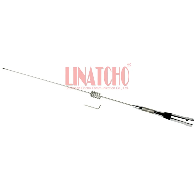 10A UHF 400-470MHz Stainless Steel High Gain Mobile Radio Whip PL259 Bottom Spring Antenna