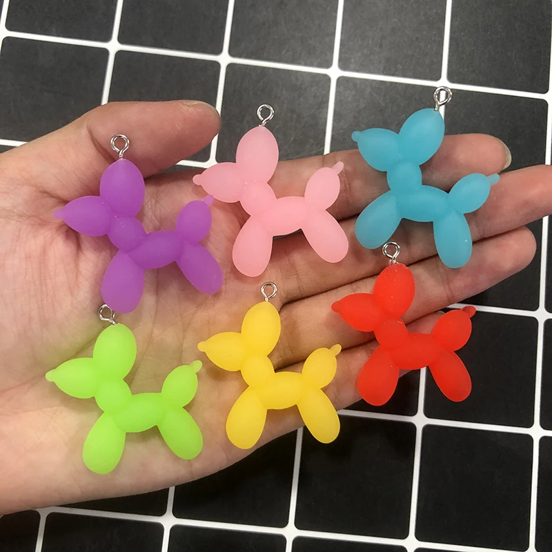 Mix 10pcs/pack Big Frosted Dog Resin Charms Cute Earring Keychain Necklace Pendants DIY Jewelry Making W51