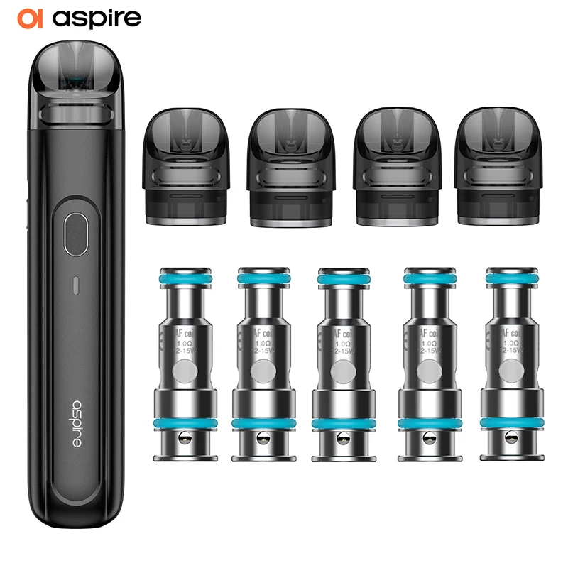 Aspire Electronic Cigarette Aspire Flexus Q Kit Plus 4PCS Pods And 5PCS AF Mesh Coils 1.0 ohm E-cigarette Vape Mod E-cig Device