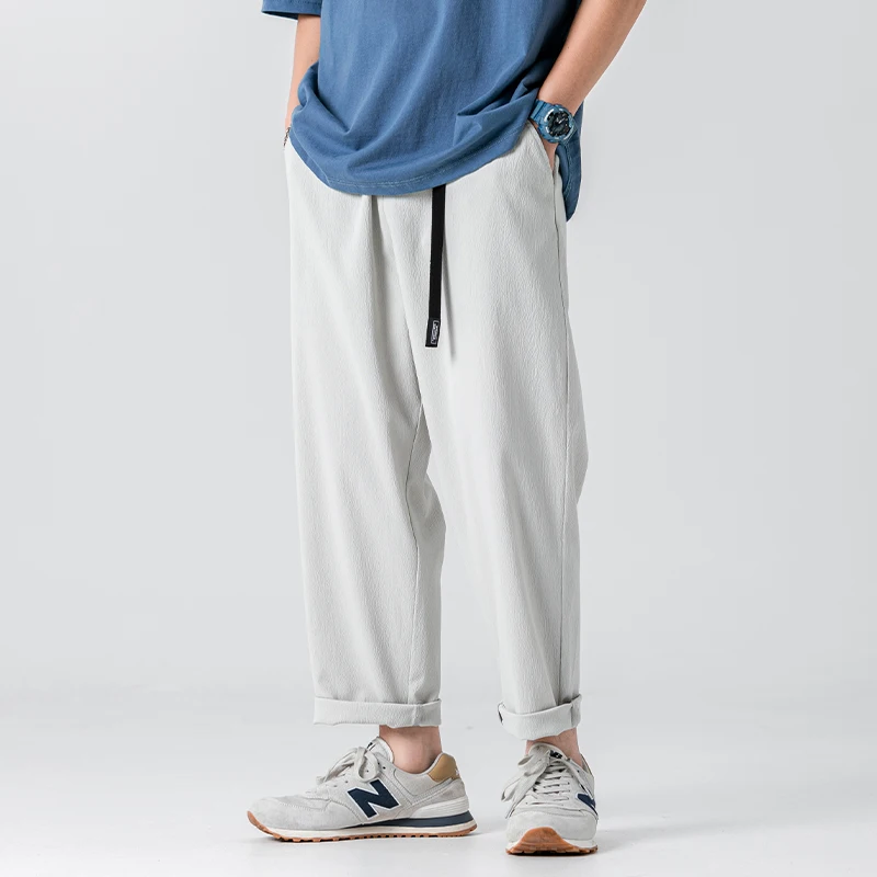 New Men's clothing Personalized belt Designer Draped Loose Casual Sports Pants Hip Hop Streetwear 2022 Fashion Men Pants