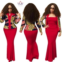 bintarealwax african 2 pieces set for women new style dashiki crop top long dress suits plus size traditional clothing wy1313