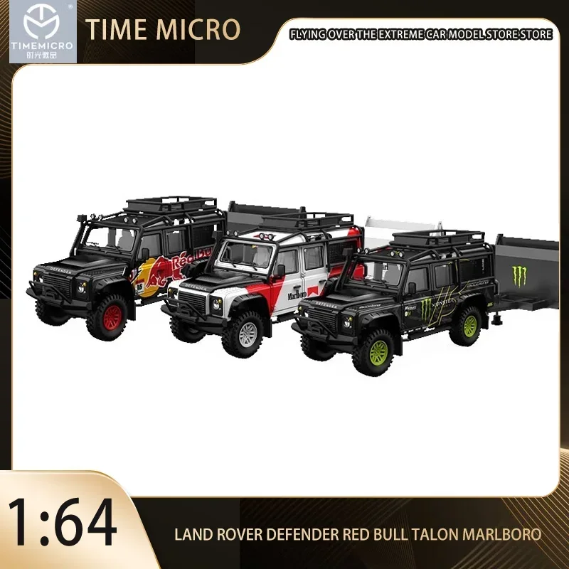 Time Micro 1:64 Land Rover Defender Red Bull Talon Marlboro имитация прицепа модель автомобиля из сплава