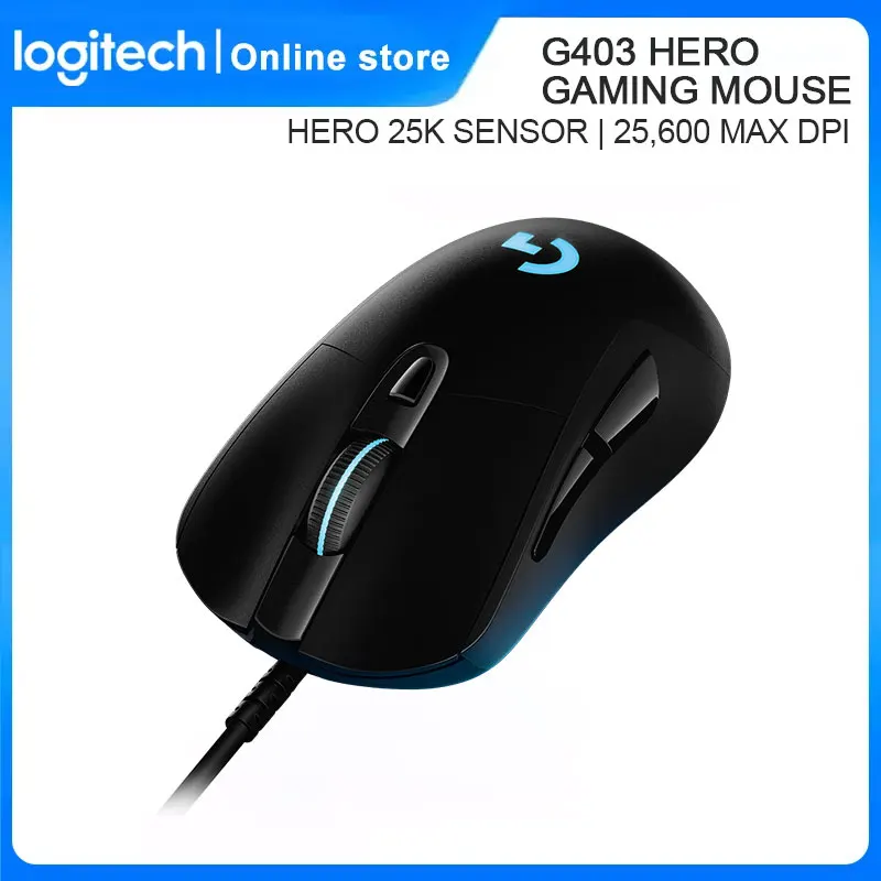 

Logitech G403 Hero Wired Gaming Mouse Backlight MAX DPI 25,600 Sensor HERO 25K Adjustable Mice Support Windows And macOS