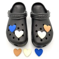 fashion croc shoe accessories large blue heart badge hard plastic jibz diy parts decoration for kids clogs slippers shoe charms
