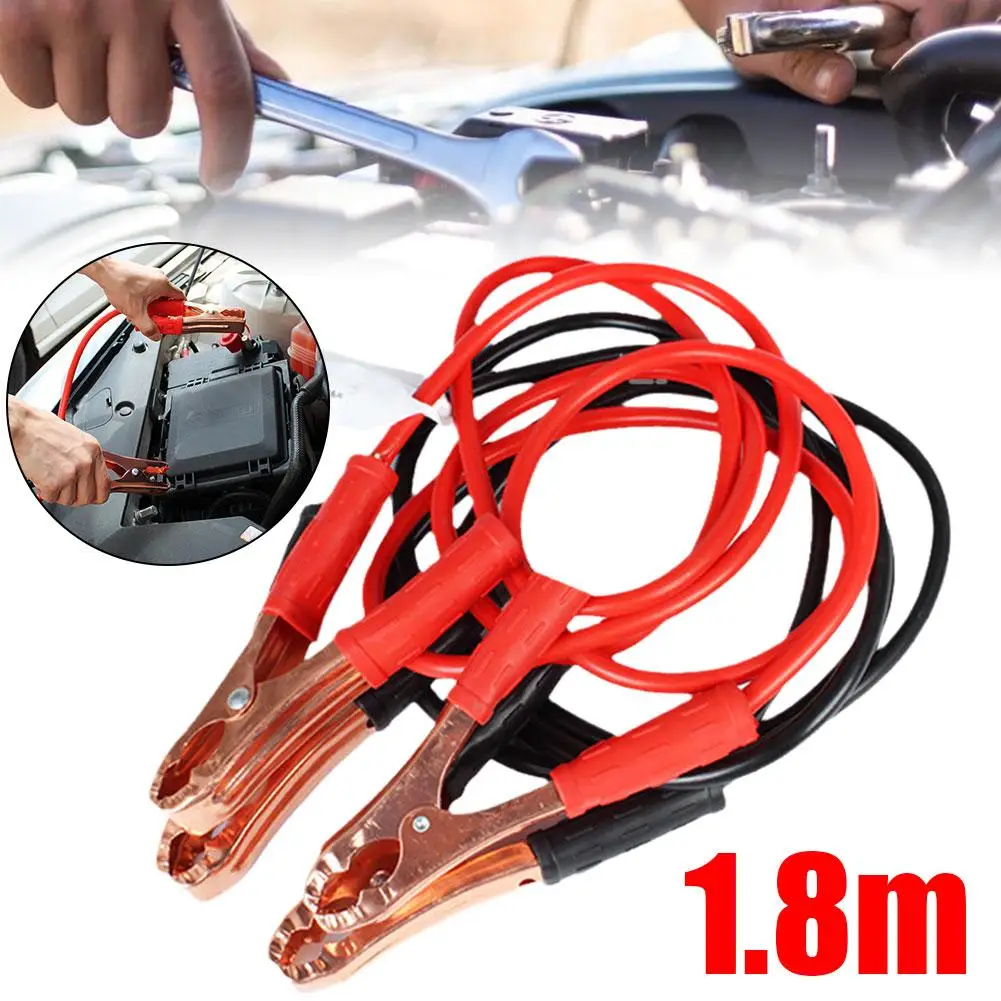 

1.8m Car Battery Clamp 80G Crocodile Clip Cable Booster Line Clips Jump Starter SUV Van Leads Clamps With Emergency Cable W3R9