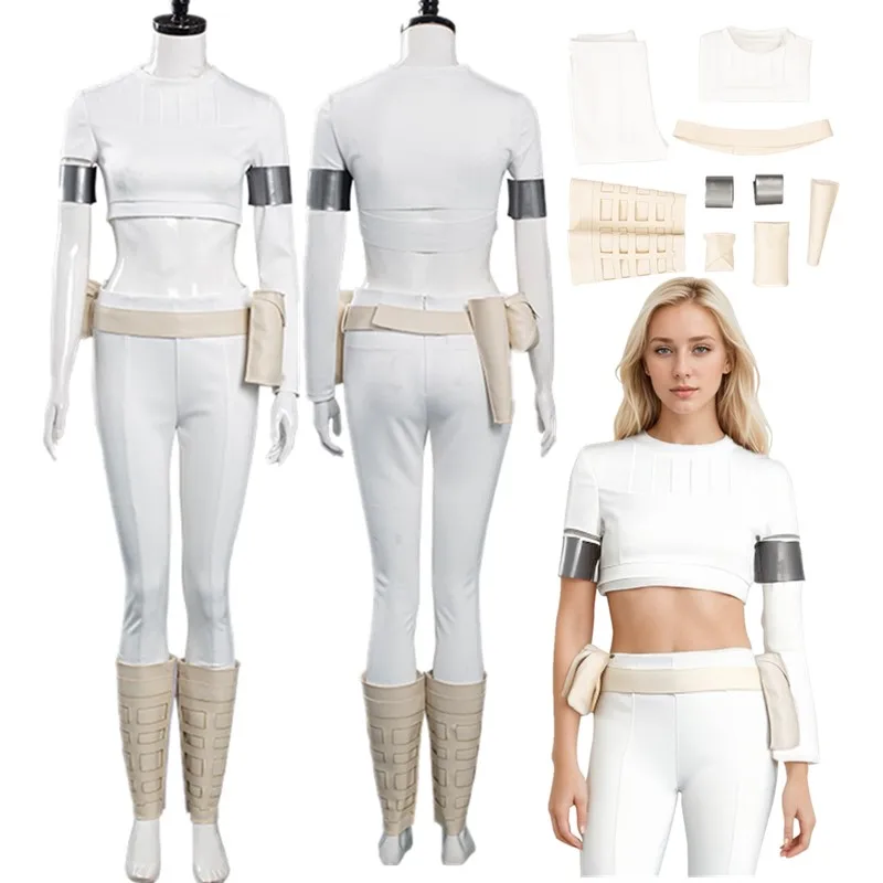 TV Fantasy Padme Cosplay Костюм амидалы Space Battle Roleplay женский топ брюки пояс наряды Хэллоуин