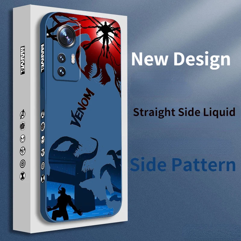 

Venom Marvel Hero For Xiaomi Mi 13 12T 11i 11X 10S 10 Pro Lite Liquid Left Rope Phone Case