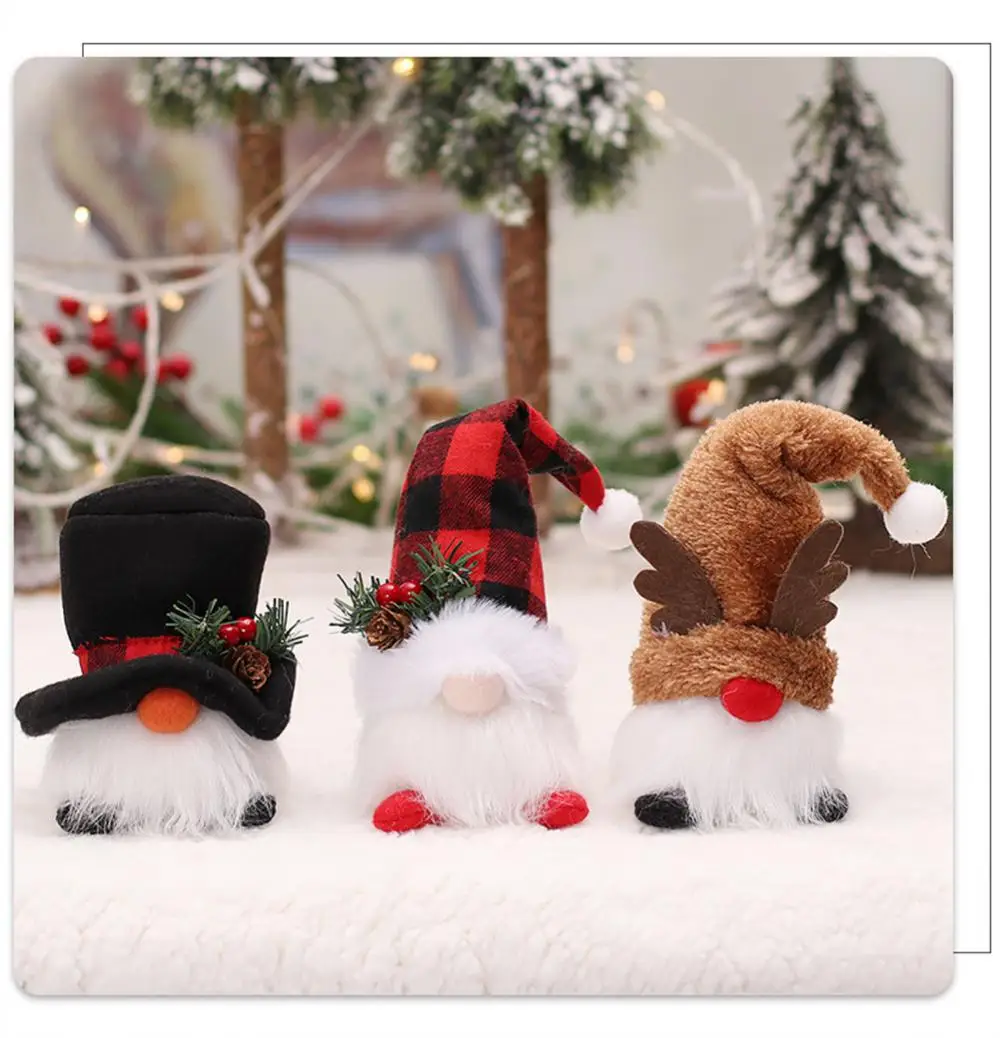 Классические рождественские гномы безликая кукла веселые украшения для дома в