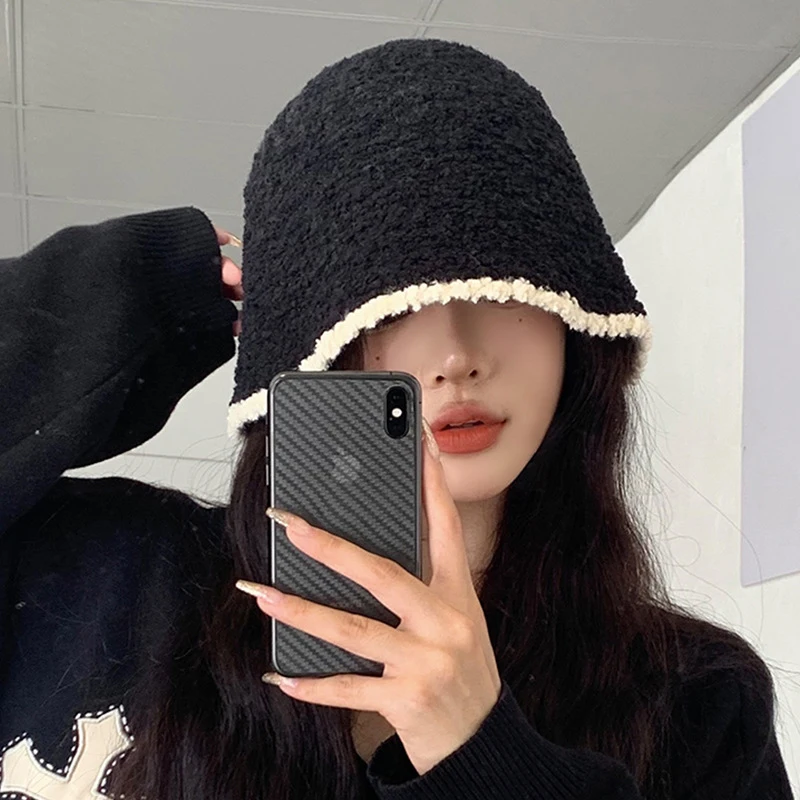 

New Winter Knitting Bucket Hat for Women Girl Fashion Solid Fishing Caps Autumn Outdoor Fisherman Hats Bonnet Femme Gift