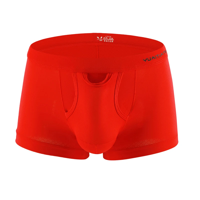 8PCS Men Underwear Nylon Solid Mesh Breathable Mid-waist Boxer U Convex Design Dry Quickly Men's Underwear Japanese Boxer Shorts