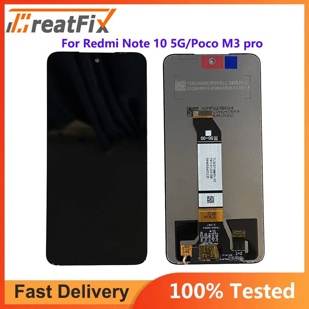 Фото Для Xiaomi Redmi Note 10 5G Poco M3 Pro с рамкой, ЖК-дисплей, сенсорный экран, дигитайзер в сборе, M2103K19C, ЖК-экран Poco M3 Pro №2