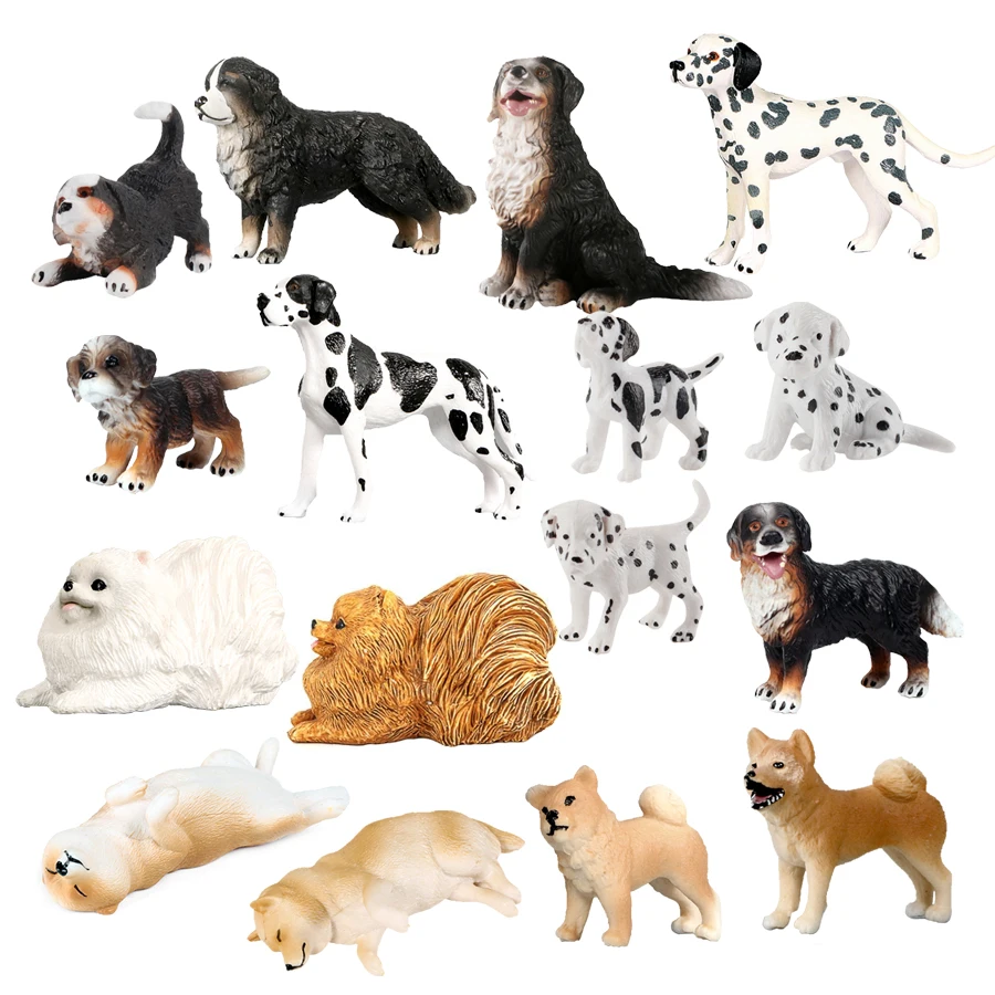 Simulated PVC Dog Action Figures Dalmatians Shiba Inu Bona M