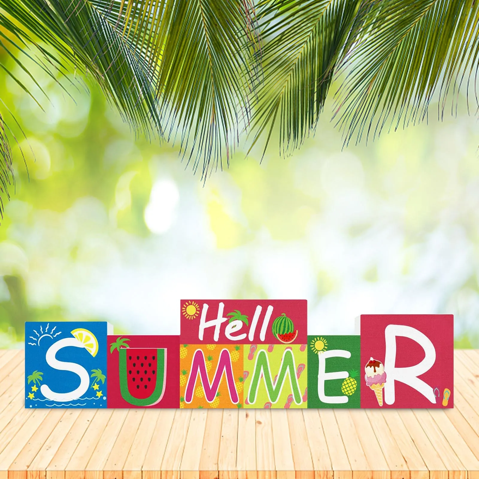 

Здравствуйте, летние украшения, деревянный знак, летний тематический орнамент для рождественской елки, блестящие украшения для рождествен...