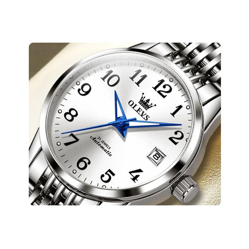 Oley 2022 new full-automatic mechanical watch Women watch women luminous waterproof women watch large digital watch enlarge