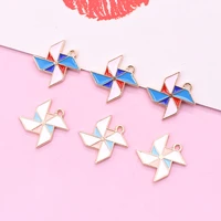 10pcslot 15mm enamel windmill charm for jewelry making cute earring pendant bracelet necklace accessories diy finding craft