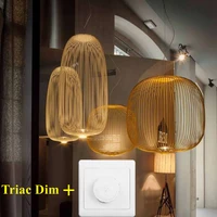 NEW Modern Remote Foscarini Spokes Pendant Lights Dimming Iron Bird Cage Pendant Lamps Suspension Dining Room Kitchen Fixtures
