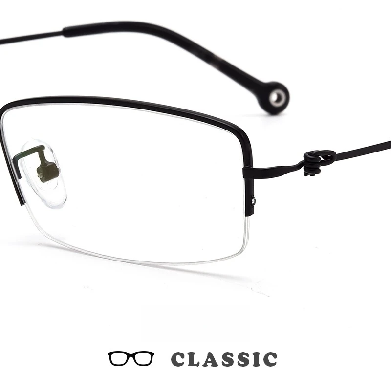 MOMOJA Новинка ультратонкая деловая половинная оправа стальная проволока с