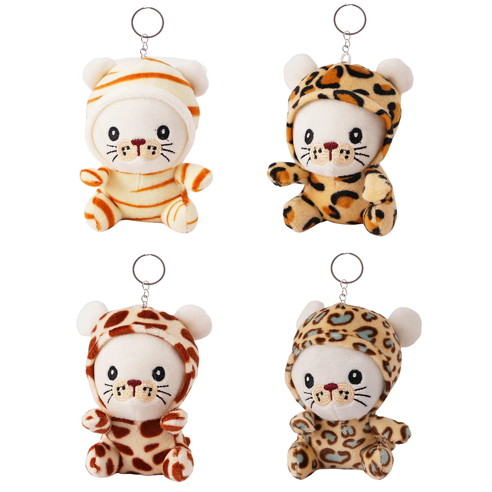 

Cute Tiger Small Pendant Plush Toy Key Chains Stuffed Animals Boy Girl Backpack Hanging Christmas Birthday Gifts Pendant Decor