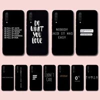 black minimalist text quote phone case for xiaomi mi 5 6 8 9 10 lite pro se mix 2s 3 f1 max2 3