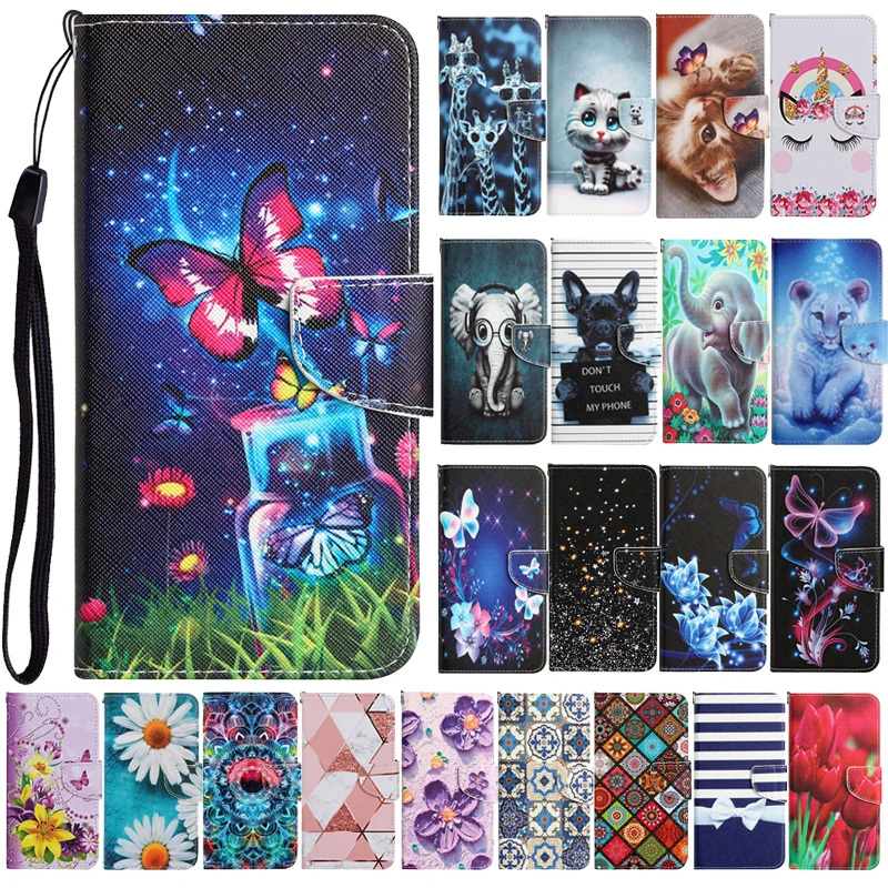 

For Samsung Galaxy M22 Case on For Samsung M22 M 22 M225 SM-M225FV 6.4" Cases Leather Flip Stand Phone Cover Flower Capa