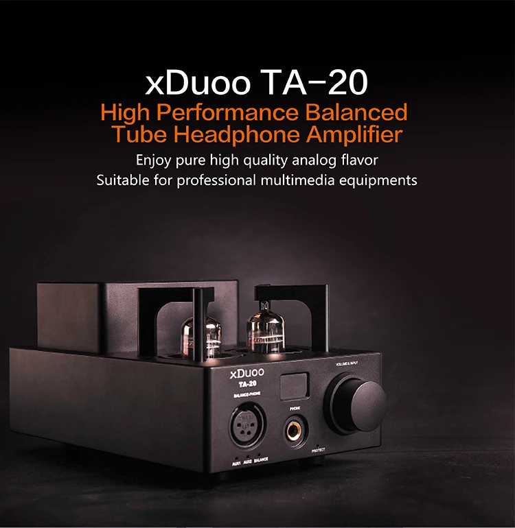 XDUOO TA-20 HIFI High Performance Full Balanced Classical 12Au7 Tube Stereo Audio Headphone Amplifier with XLR AUX AMP |