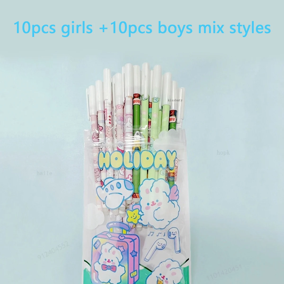 

Гелевые ручки Kawaii синие 0,5 мм набор из 20 штук